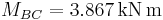 M_{BC}=3.867 \mathrm{\,kN \,m}