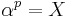 \alpha^{p}=X