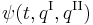 \psi(t,q^{\mathrm I},q^{\mathrm{II}})