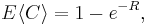 E\langle C \rangle = 1 - e^{-R},