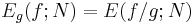 E_g(f; N) = E(f/g; N)\,