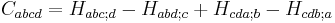 C_{abcd}=H_{abc;d}-H_{abd;c}%2BH_{cda;b}-H_{cdb;a}\,