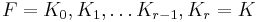 F=K_0, K_1, \ldots K_{r-1}, K_r=K