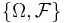 \{\Omega,\mathcal{F}\}