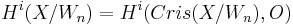 H^i(X/W_n)= H^i(Cris(X/W_n),O)