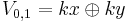 V_{0,1}=kx\oplus ky