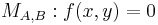 M_{A,B}: f(x,y)=0