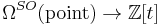 \Omega^{SO}(\text{point})\to \mathbb{Z}[t]