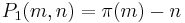 P_1(m,n)=\pi(m)-n