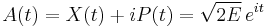 
A(t) = X(t) %2B i P(t) = \sqrt{2E}\,e^{it} 
