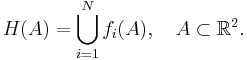 H(A)=\bigcup_{i=1}^N f_i(A), \quad A \subset \mathbb{R}^2.