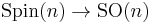 \mbox{Spin}(n) \to \mbox{SO}(n)