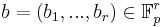 b = (b_1, . . . , b_r)  \in  \mathbb{F}_p^r