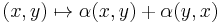 (x,y) \mapsto \alpha(x,y) %2B \alpha(y,x)