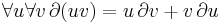 \forall u\forall v\,\partial(uv) = u \,\partial v %2B v\, \partial u