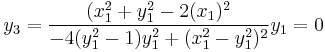 y_3 = \frac{(x_1^2%2B y_1^2 - 2(x_1 )^2}{-4 (y_1^2-1)y_1^2%2B(x_1^2-y_1^2)^2}y_1 = 0