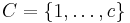 C=\{1,\dots,c\}