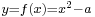 \scriptstyle y=f(x)=x^2-a