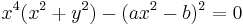 x^4(x^2%2By^2)-(ax^2-b)^2=0 \,