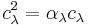 c^2_\lambda = \alpha_\lambda c_\lambda