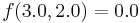 f(3.0, 2.0) = 0.0 \quad