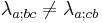 \lambda_{a;bc}\neq\lambda_{a;cb}\,