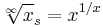  \sqrt[\infty]{x}_s = x^{1/x} 