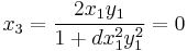 x_3 = \frac{2x_1y_1}{1%2Bdx_1^2y_1^2} = 0