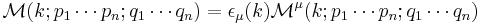 \mathcal{M}(k; p_1 \cdots p_n; q_1 \cdots q_n) = \epsilon_{\mu}(k) \mathcal{M}^{\mu}(k; p_1 \cdots p_n; q_1 \cdots q_n)