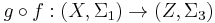 g \circ f�: (X, \Sigma_1) \rightarrow (Z, \Sigma_3)