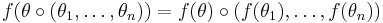 
f(\theta\circ(\theta_1,\ldots,\theta_n))
=
f(\theta)\circ(f(\theta_1),\ldots,f(\theta_n))
