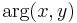 \operatorname{arg}(x, y)