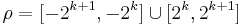  \rho = [-2^{k%2B1},-2^k] \cup [2^k,2^{k%2B1}]