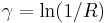 \gamma=\ln(1/R)