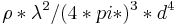 \rho*\lambda^2/(4*pi*)^3 *d^4