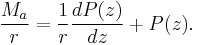 \frac{M_a}{r} = \frac{1}{r}\frac{dP(z)}{dz} %2B P(z).