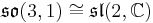 \mathfrak{so}(3,1)\cong \mathfrak{sl}(2,\mathbb C)