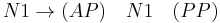 N1 \to (AP) \quad N1 \quad (PP)