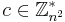 c\in \mathbb Z^{*}_{n^{2}} 