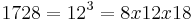 1728=12^3=8x12x18