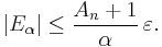  |E_\alpha| \leq \frac{A_n%2B1}{\alpha} \, \varepsilon.