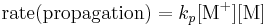 \textstyle\text{rate(propagation)} = k_p[\text{M}^%2B][\text{M}]