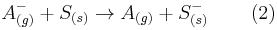 A^- _{(g)} %2B S_{(s)} \to A_{(g)} %2B S^-_{(s)}\,\qquad(2)