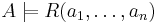 A \models R(a_1,\ldots,a_n)