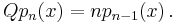 Qp_n(x) = np_{n-1}(x)\, .