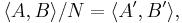 \langle A,B\rangle / N = \langle A',B' \rangle,