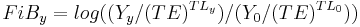  FiB_y = log((Y_y/(TE)^{TL_y})/(Y_0/(TE)^{TL_0})) 