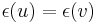 \epsilon(u)=\epsilon(v)