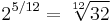 2^{5/12} = \sqrt[12]{32}