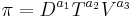 \pi=D^{a_1}T^{a_2}V^{a_3}